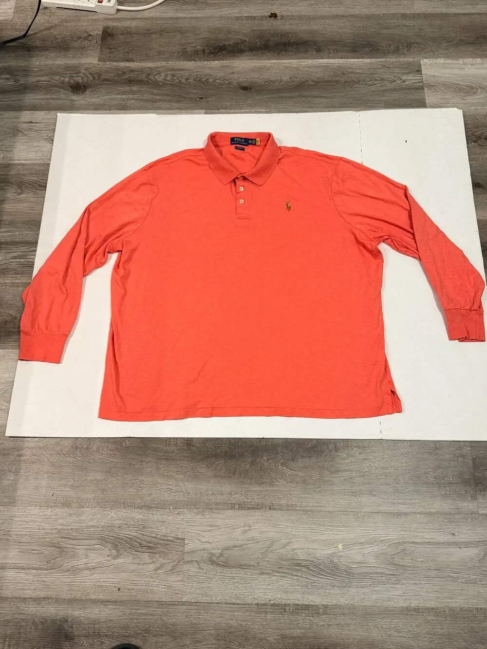 Polo Ralph Lauren Classic Fit XXL Coral Long Sleeve Polo Shirt Multicolor Pony